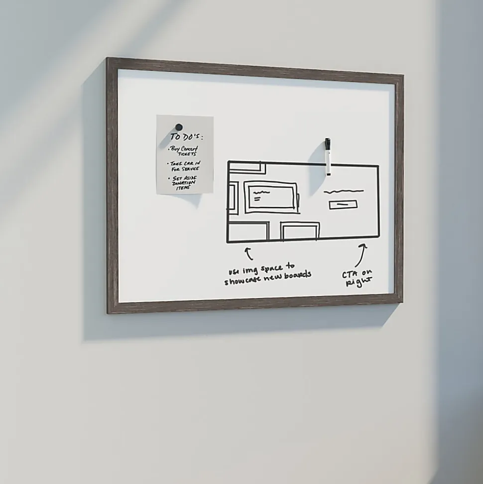 U Brands Decor Magnetic Dry-Erase Board, 72" X 48", Rustic Wood Frame, Actual Size 70" X 47" (4896U00-01)