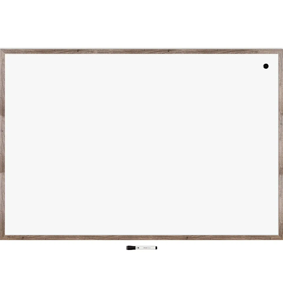 U Brands Decor Magnetic Dry-Erase Board, 72" X 48", Rustic Wood Frame, Actual Size 70" X 47" (4896U00-01)