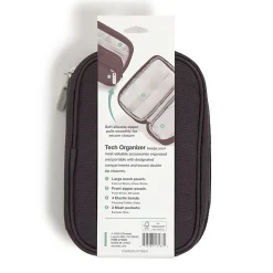 U Brands® Dual Zip Canvas Tech Pouch, 5”H x 2-1/4”W x 7-13/16”D, Slate Gray