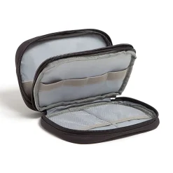 U Brands® Dual Zip Canvas Tech Pouch, 5”H x 2-1/4”W x 7-13/16”D, Slate Gray