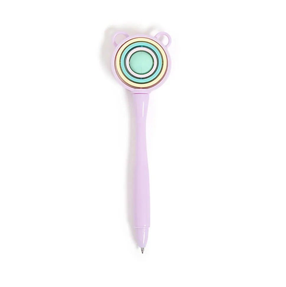 U Brands® Fidget Spinner Ballpoint Pen, Medium Point, 0.7 mm, Purple Barrel, Black Ink