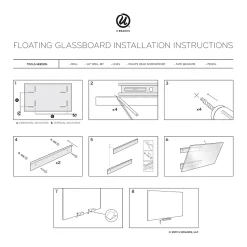 U Brands® Floating Glass Dry-Erase Monthly Calendar Board, 36