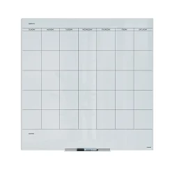 U Brands® Floating Glass Dry-Erase Monthly Calendar Board, 36