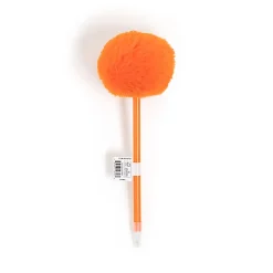U Brands® Flower Pom Pom Ballpoint Pen, Medium Point, 0.7 mm, Orange Barrel, Black Ink
