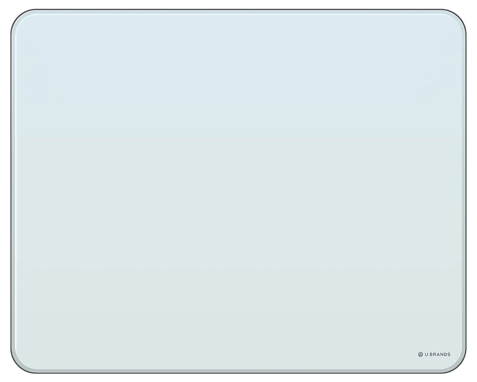 U Brands® Frameless Magnetic Cubicle/Wall Glass Dry Erase Board, 20" X 16", Frosted White