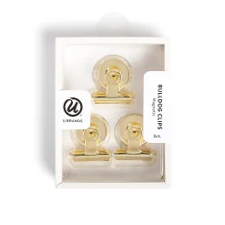 U Brands® Magnetic Bulldog Clips, Gold, Set Of 3 Clips