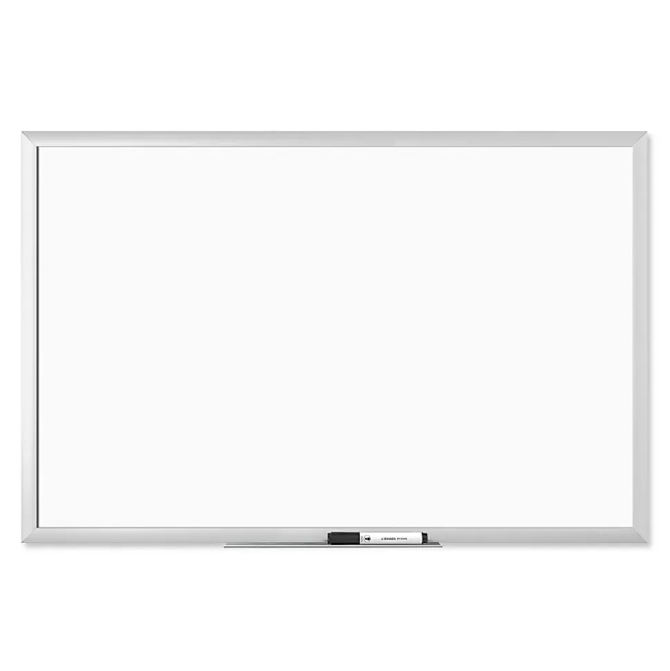U Brands Magnetic Dry-Erase Board, 36" X 24", Silver Aluminum Frame, Actual Size 35" X 23" (071U00-01)