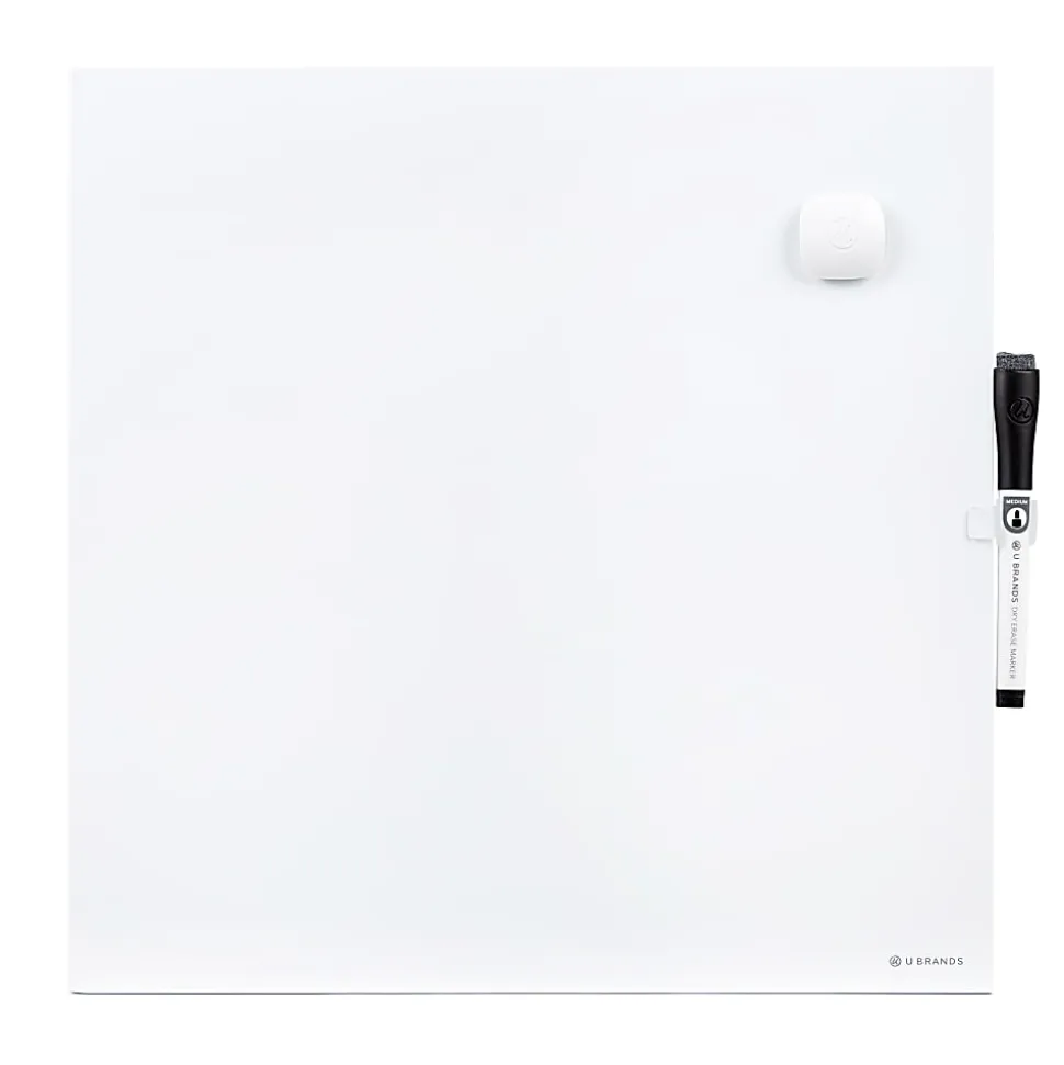 U Brands Magnetic Dry-Erase Board, 14" X 14", Frameless (460U00-04)