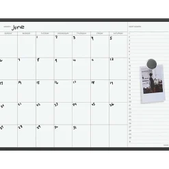 U Brands Magnetic Dry-Erase Monthly Calendar Board, 36" X 24", Black Aluminum Frame, Actual Size 35" X 23" (2899U00-01)