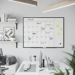 U Brands Magnetic Dry-Erase Monthly Calendar Board, 48