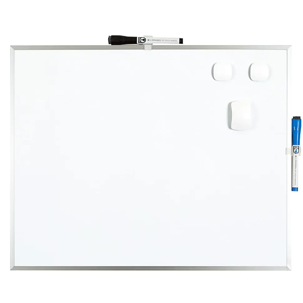 U Brands® Magnetic Dry-Erase Whiteboard, 16" x 20", Aluminum Frame With Silver Finish