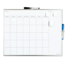 U Brands® Magnetic Dry-Erase White Calendar Whiteboard, 16