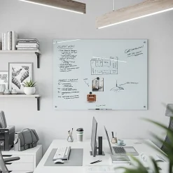 U Brands® Magnetic Glass Dry-Erase Board, 48