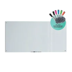 U Brands® Magnetic Glass Dry-Erase Board, 72