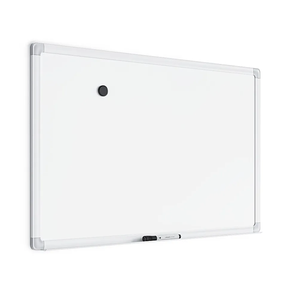 U Brands Magnetic Porcelain Steel Board, 36" X 24", White Aluminum Frame, Actual Size 35" X 23" (4899U00-01)
