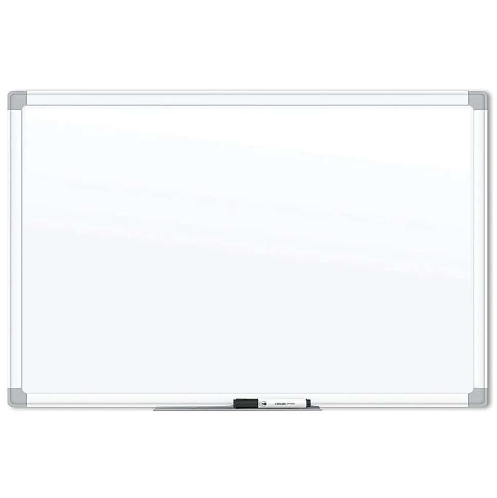 U Brands Magnetic Porcelain Steel Board, 96" X 48", White Aluminum Frame, Actual Size 95" X 47" (4902U00-01)