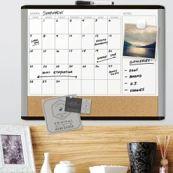 U Brands 3N1 Magnetic Mod Dry-Erase Board, 20" X 16", Black and Gray Frame (388U00-01)