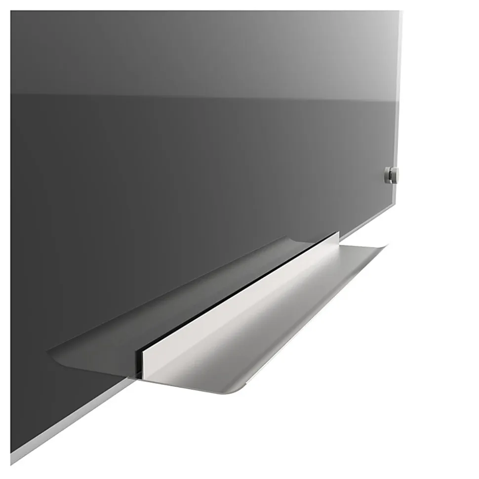 U Brands® Non-Magnetic Glass Dry-Erase Board, 72" X 48", Black Surface, Frameless, Actual Size 70" X 47" (173U00-01)