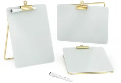 U Brands® Non-Magnetic Glass Dry Erase Desktop Easel, 11 3/4