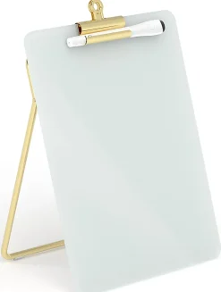 U Brands® Non-Magnetic Glass Dry Erase Desktop Easel, 11 3/4