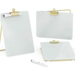 U Brands® Non-Magnetic Glass Dry Erase Desktop Easel, 11 3/4
