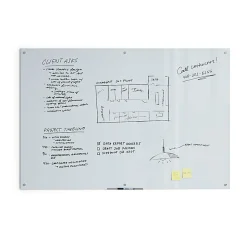 U BrandsĀ® Non-Magnetic Glass Dry-Erase Board, 72" X 48", White Frosted Surface, Frameless, Actual Size 70" X 47" (2796U00-01)