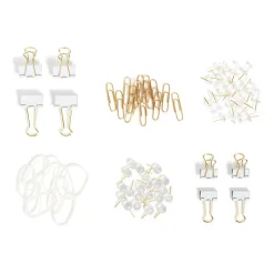 U Brands® Office Accessory Kit, White/Gold, Kit Of 470 Pieces