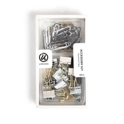 U Brands® Office Accessory Kit, Assorted Sizes, Multicolor, Kit Of 80 Pieces
