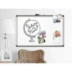 U Brands PINIT Magnetic Dry-Erase Board, 36" X 24", Silver Aluminum Frame, Actual Size 35" X 23" (2805U00-01)