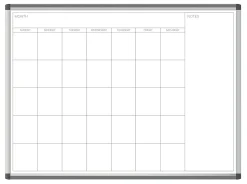 U Brands PINIT Magnetic Dry-Erase Monthly Calendar Board, 48