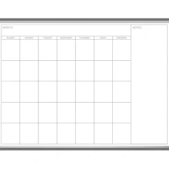 U Brands PINIT Magnetic Dry-Erase Monthly Calendar Board, 48