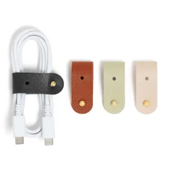 U Brands® Premium Vegan Leather Cable Wrap Straps, Assorted Colors, Set Of 4 Straps