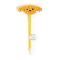 U BrandsĀ® Puppy Pal Novelty Ballpoint Pen, Medium Point, 0.7 mm, Yellow Barrel, Black Ink