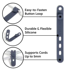 U Brands® Silicone Cord Organizer Bands, Assorted, Set Of 6 Bands