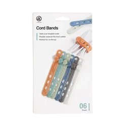 U Brands® Silicone Cord Organizer Bands, Assorted, Set Of 6 Bands