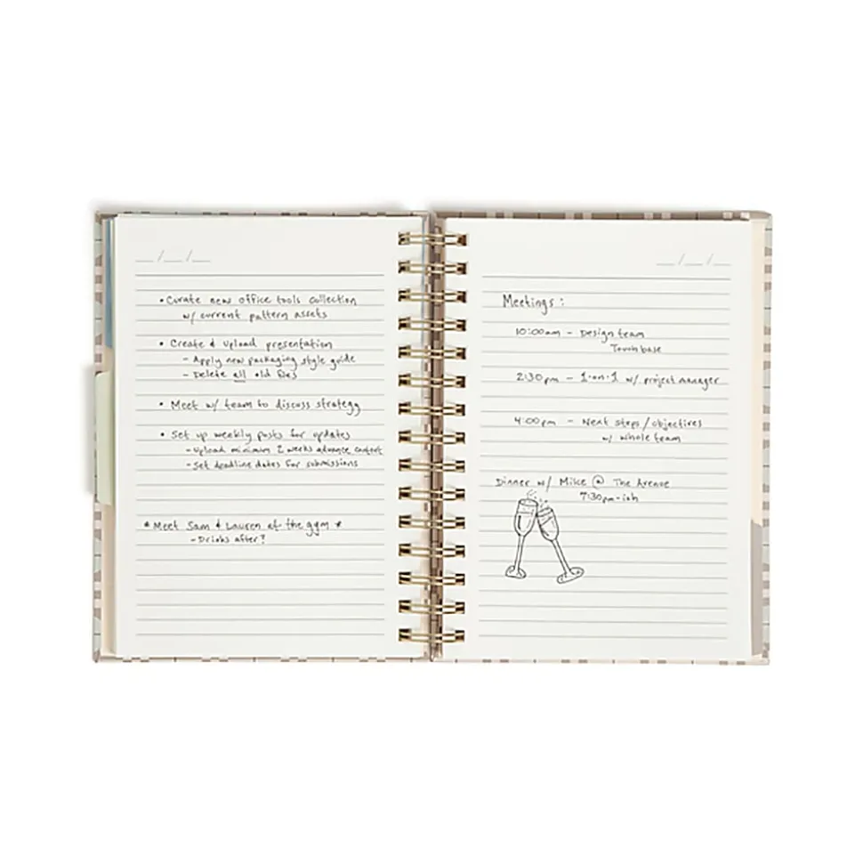 U Brands® Spiral Journal, With 3 Tab Dividers, 6" x 8", Geo Oasis, Total Quantity 1