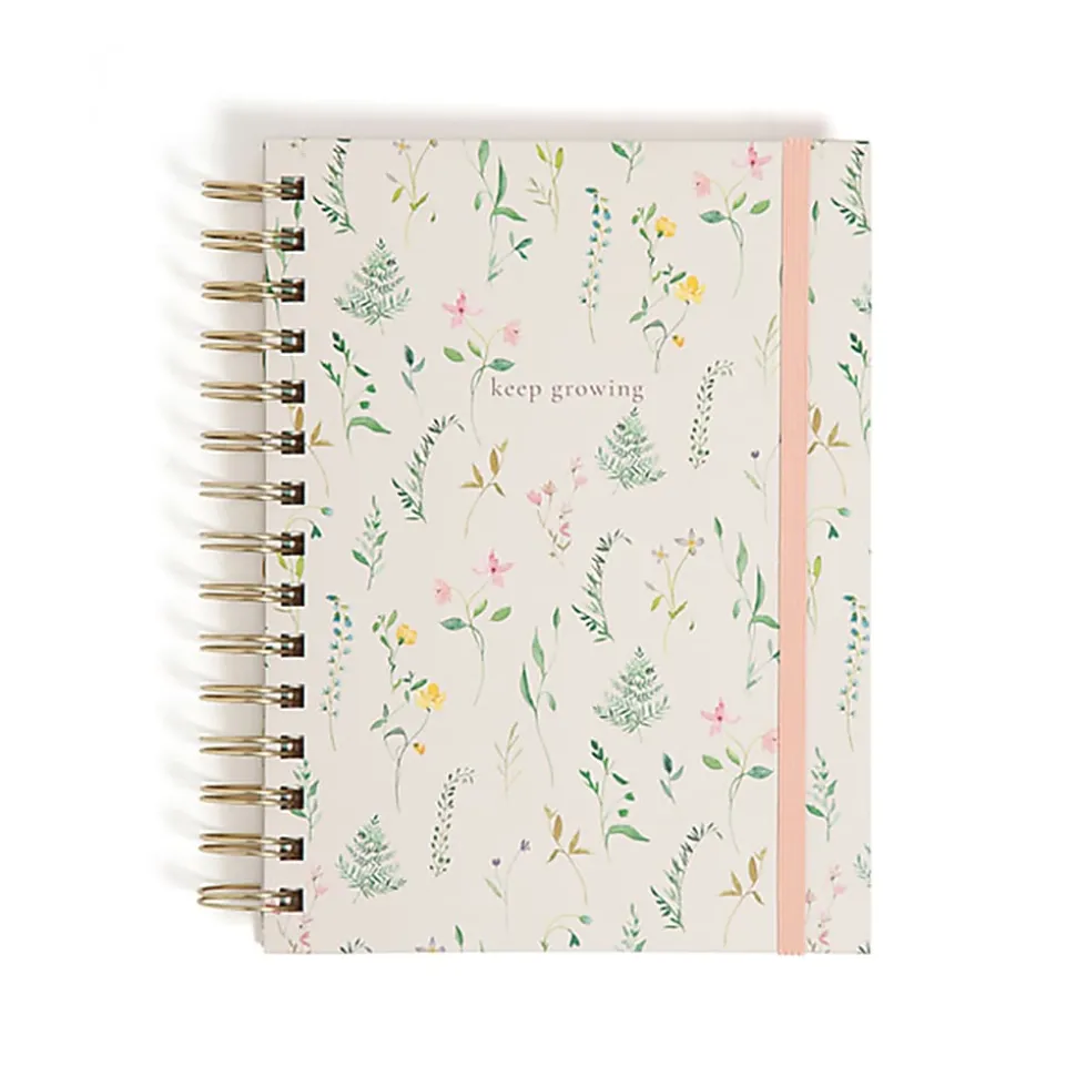 U Brands® Spiral Journal, With 3 Tab Dividers, 6" x 8", Pressed Botanical, Total Quantity 1