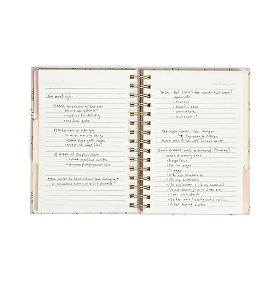 U Brands® Spiral Journal, With 3 Tab Dividers, 6" x 8", Pressed Botanical, Total Quantity 1