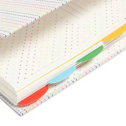 U Brands® 5-Tab Spiral Journal, 6” x 8”, College Rule, 400 Pages (200 Sheets), Stripes & Brights