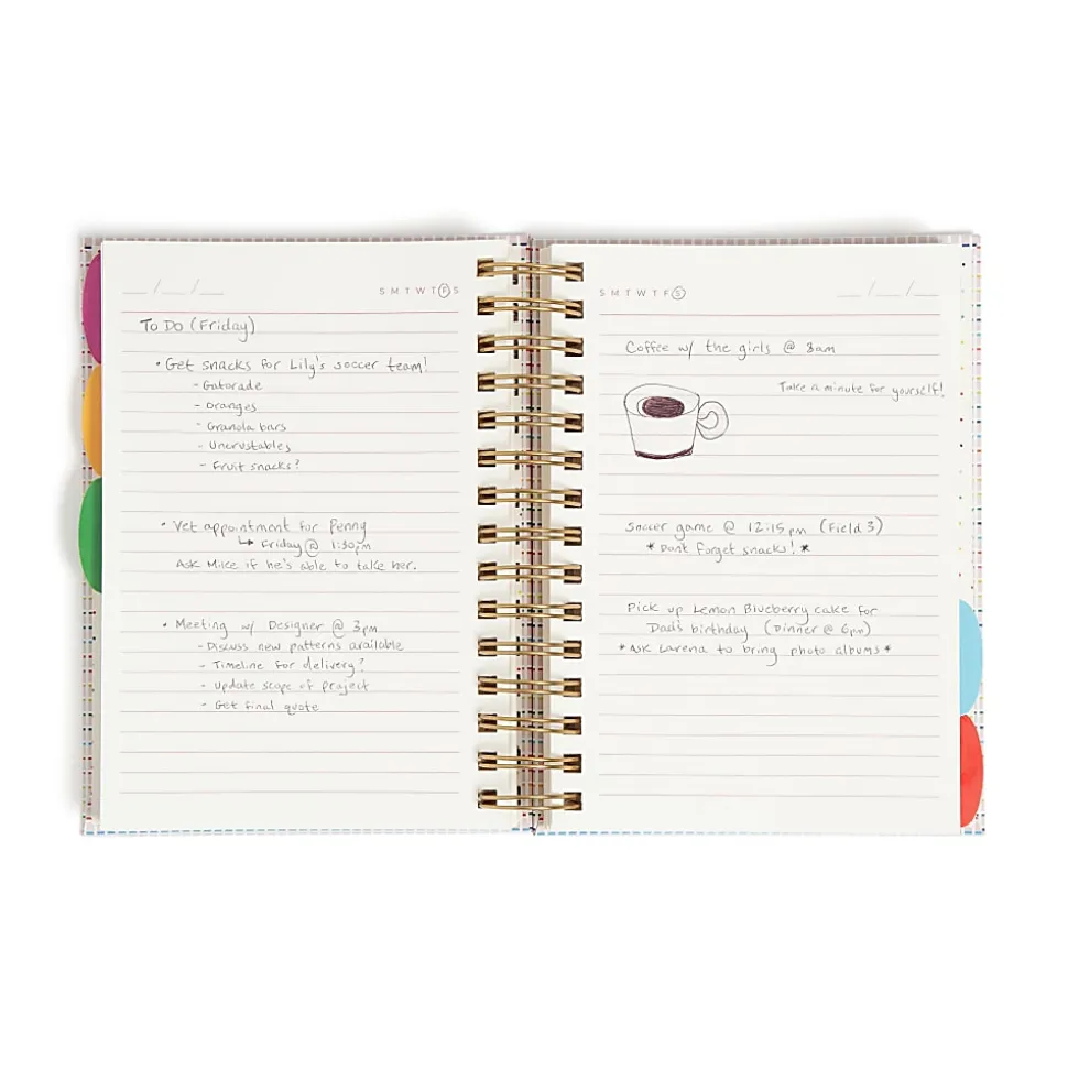 U Brands® 5-Tab Spiral Journal, 6” x 8”, College Rule, 400 Pages (200 Sheets), Stripes & Brights