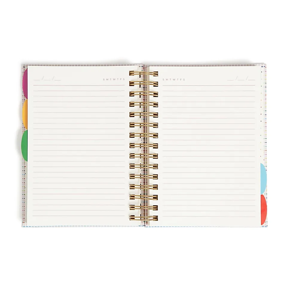 U Brands® 5-Tab Spiral Journal, 6” x 8”, College Rule, 400 Pages (200 Sheets), Stripes & Brights