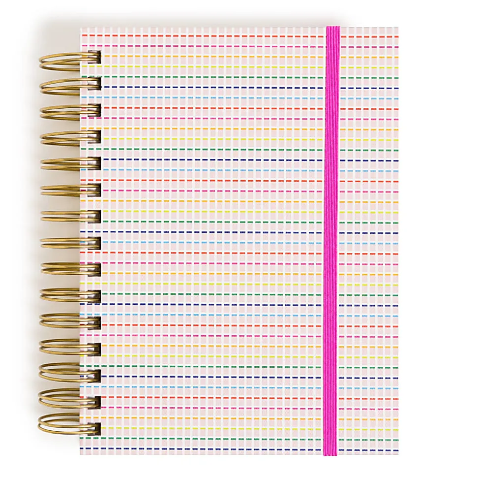 U Brands® 5-Tab Spiral Journal, 6” x 8”, College Rule, 400 Pages (200 Sheets), Stripes & Brights