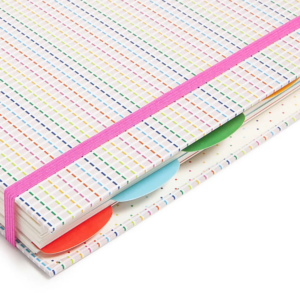 U Brands® 5-Tab Spiral Journal, 6” x 8”, College Rule, 400 Pages (200 Sheets), Stripes & Brights