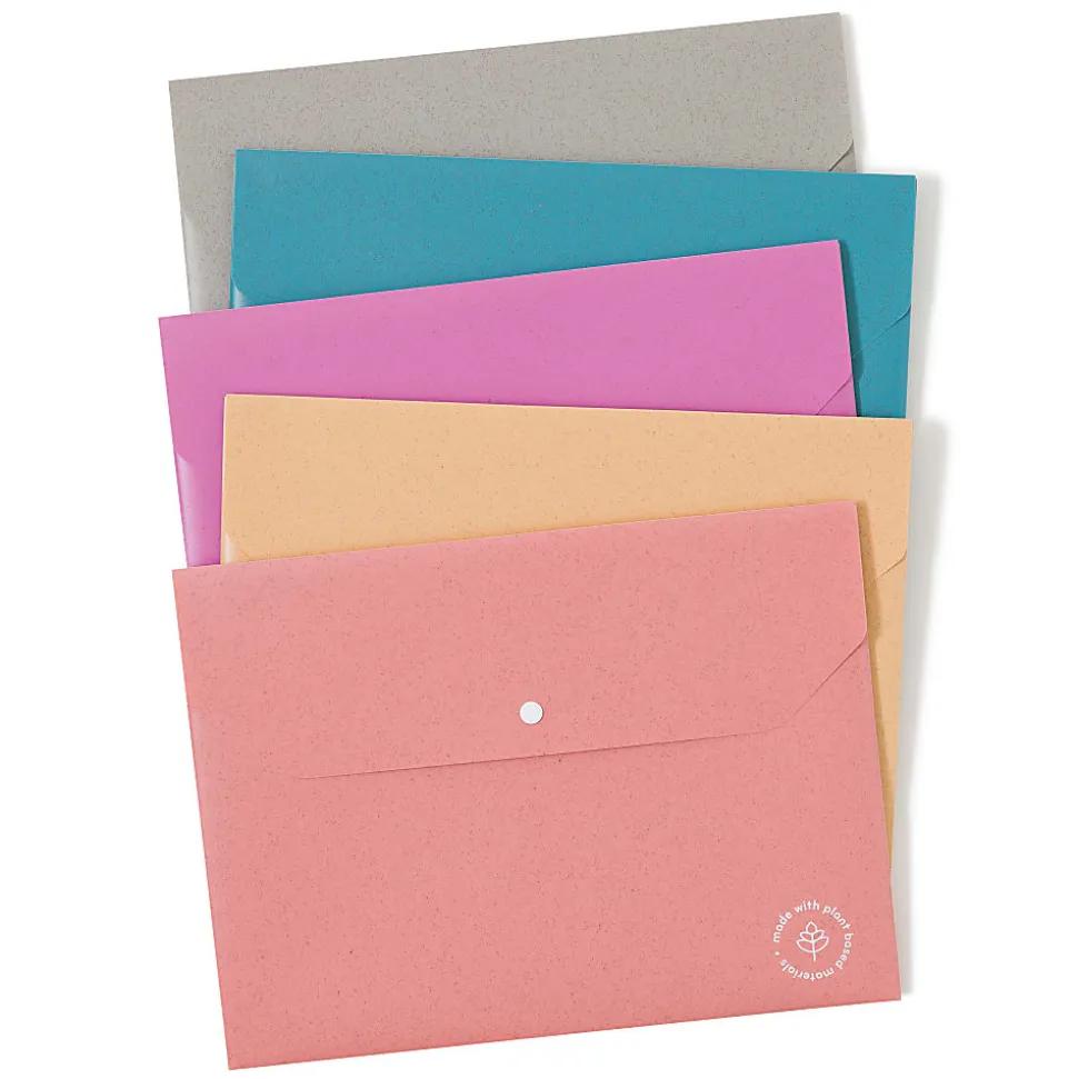 U Brands U-Eco™ Poly Document Holders, 0.59" Expansion, Letter (8 1/2" x 11"), Assorted Colors, Pack Of 10