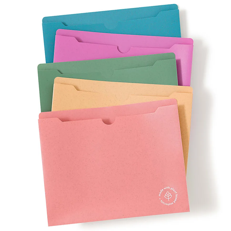 U Brands U-Eco™ Poly File Jackets, 1" Expansion, Letter (8 1/2" x 11"), Assorted Colors, Pack Of 10
