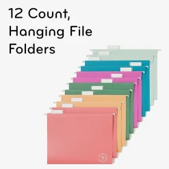 U Brands U-Eco™ Poly Hanging File Folders, Pack Of 12, Letter (8 1/2