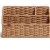 U Brands Woven All-in-1 Desk Organizer, 3 Compartment(s), 5.70"H x 10.20"W x 4.90"D, Sturdy, Brown