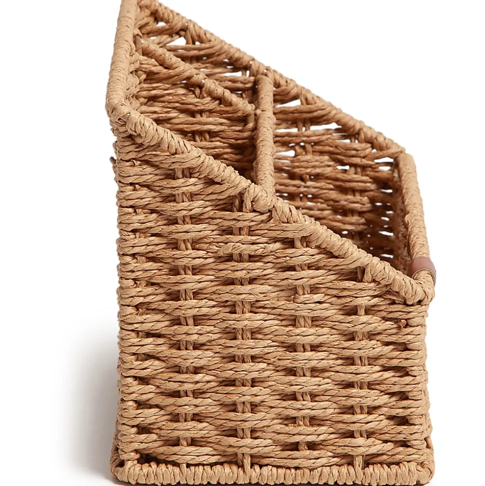U Brands Woven All-in-1 Desk Organizer, 3 Compartment(s), 5.70"H x 10.20"W x 4.90"D, Sturdy, Brown
