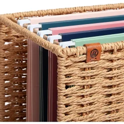 U Brands Woven File Basket, 10.20"H x 13.80"W x 7"D, Brown