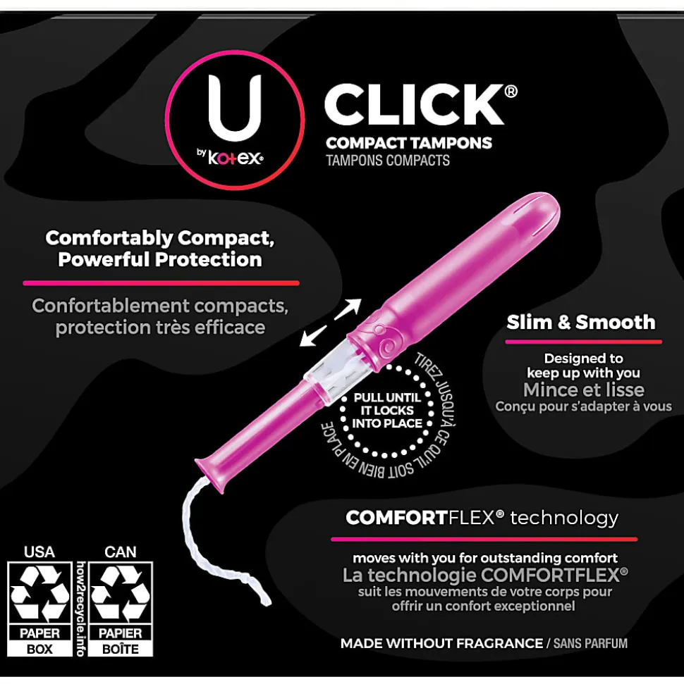 U by Kotex Click Regular Tampons, Box Of 16 Tampons